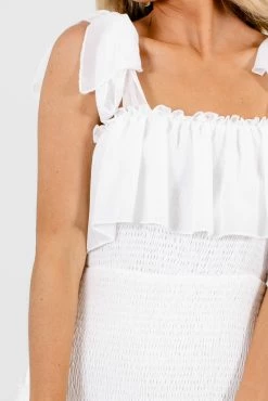 Bella Ella Boutique Feel The Romance White Maxi Dress -Bella Ella Sales Feel the Romance White Dress Detail 5000x