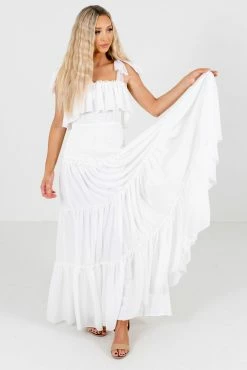 Bella Ella Boutique Feel The Romance White Maxi Dress -Bella Ella Sales Feel the Romance White Dress Full Front2 5000x