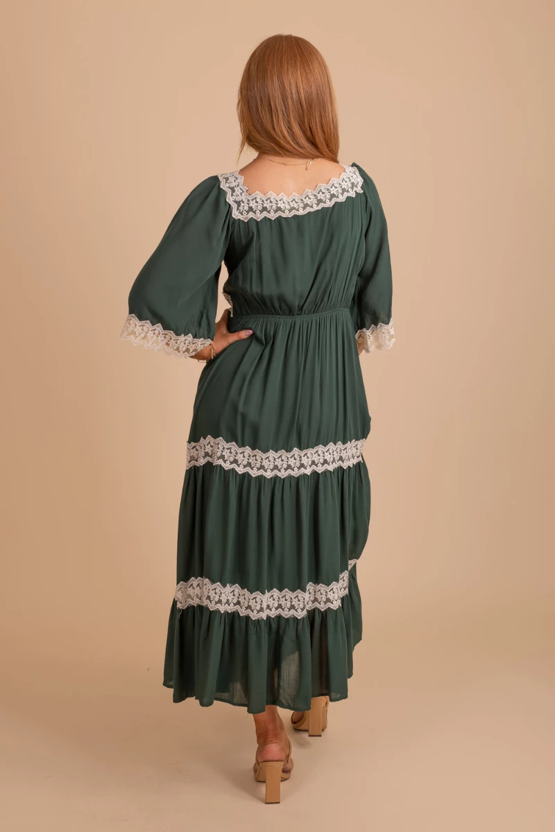 &merci Find Me In The Evergreens Lace Maxi Dress 2 &merci Find Me In The Evergreens Lace Maxi Dress - Image 2