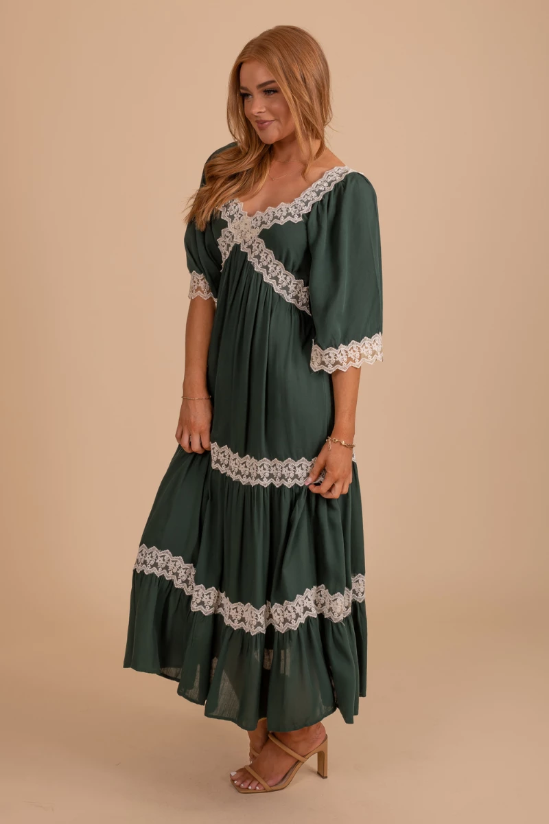 &merci Find Me In The Evergreens Lace Maxi Dress 4 &merci Find Me In The Evergreens Lace Maxi Dress - Image 4
