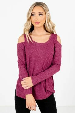Bella Ella Boutique Fine By Me Berry Purple Cold Shoulder Top 13 Bella Ella Boutique Fine By Me Berry Purple Cold Shoulder Top -Bella Ella Sales Fine By Me Purple Top Front 5000x