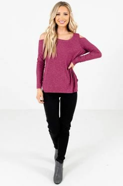 Bella Ella Boutique Fine By Me Berry Purple Cold Shoulder Top 11 Bella Ella Boutique Fine By Me Berry Purple Cold Shoulder Top -Bella Ella Sales Fine By Me Purple Top Full Front2 5000x