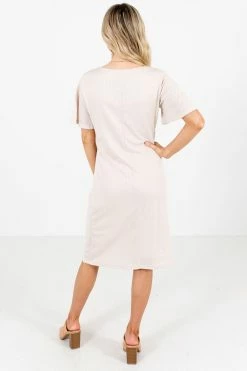 Bella Ella Boutique Finishing Touch Knee-Length Dress -Bella Ella Sales Finishing Touch Beige Dress Back 5000x
