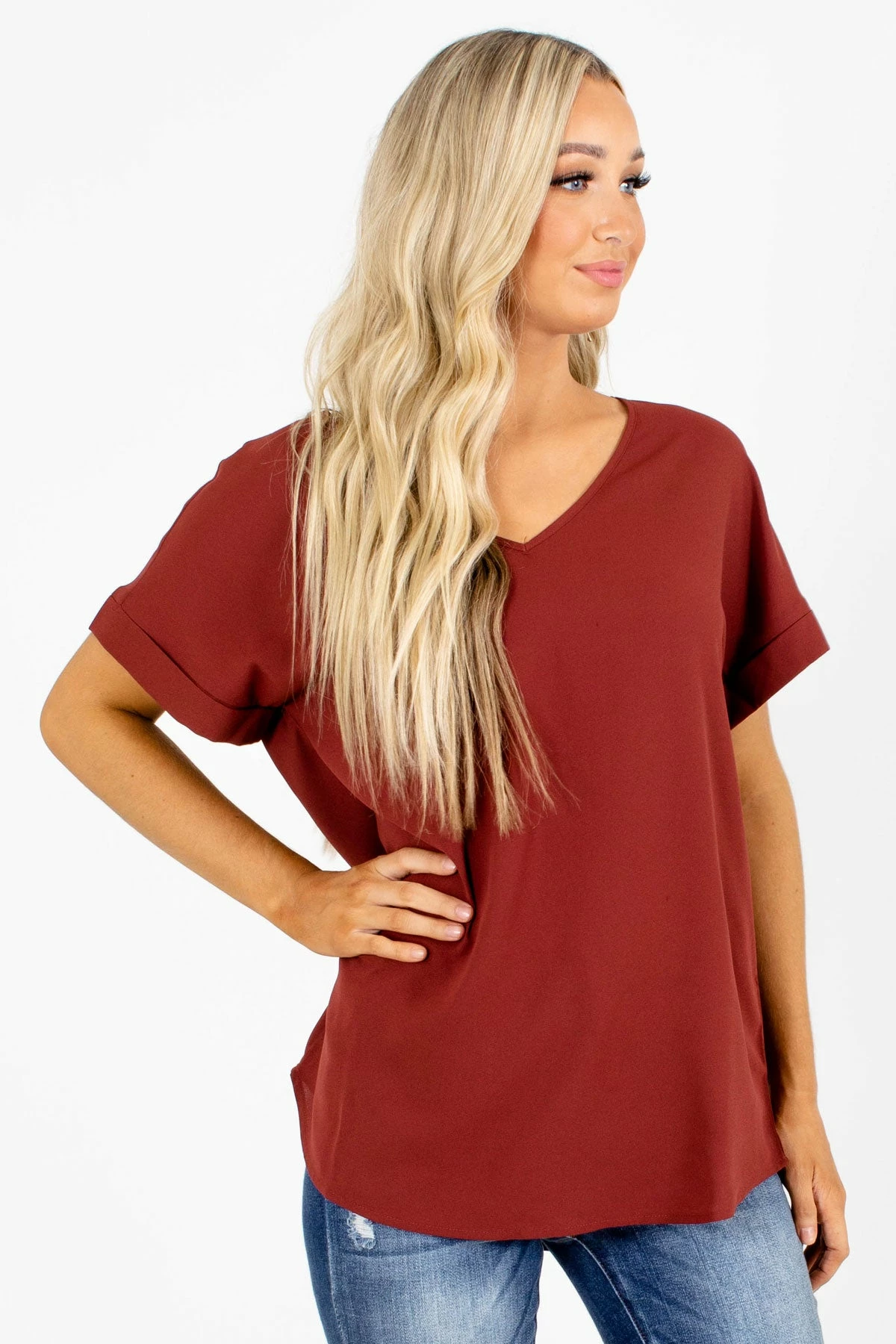 Zenana First Kiss V-Neck Blouse 17 Zenana First Kiss V-Neck Blouse - Image 17