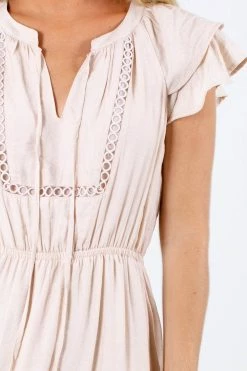 Blu Pepper Folklore Beige Midi Dress -Bella Ella Sales Folklore Beige Dress Detail 5000x