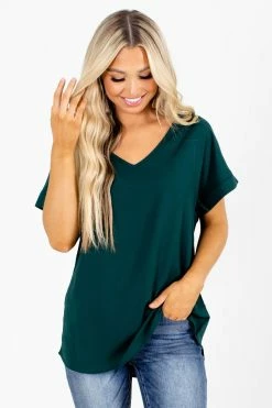 Zenana First Kiss V-Neck Blouse 48 Zenana First Kiss V-Neck Blouse -Bella Ella Sales Frist Kiss Green Blouse Front 5000x