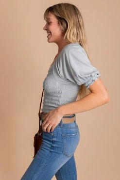 Lovetree From The Shore Crop Top -Bella Ella Sales FromTheShore Smocked Crop Top 4 5000x