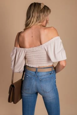 Lovetree From The Shore Crop Top -Bella Ella Sales FromTheShore Smocked Crop Top 7 5000x