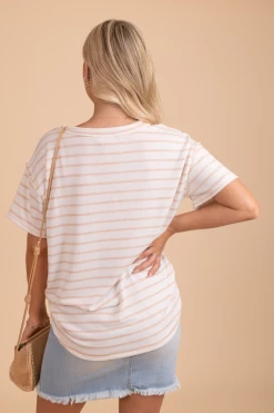 Bibi Fun Loving Striped Top -Bella Ella Sales FunLovingStripedTop PinkBack 5000x