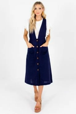 Bella Ella Boutique Gal Pal Blue Midi Dress 13 Bella Ella Boutique Gal Pal Blue Midi Dress -Bella Ella Sales Gal Pal Blue Dress Full Front3 5000x