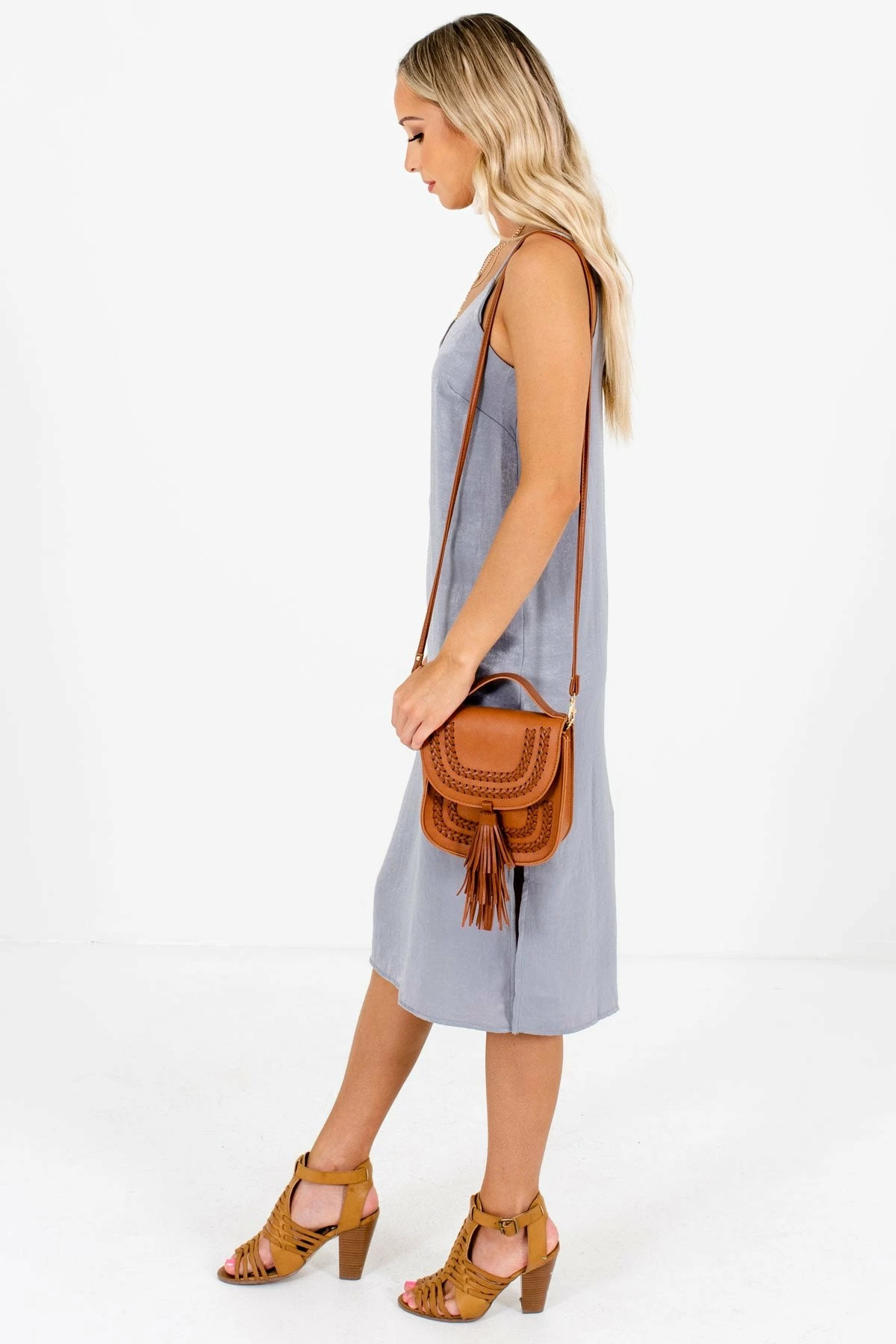 Bella Ella Boutique Girls Night Gray Satin Knee-Length Dress 5 Bella Ella Boutique Girls Night Gray Satin Knee-Length Dress - Image 5