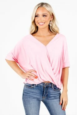 Zenana Going Steady Short Sleeve Blouse 51 Zenana Going Steady Short Sleeve Blouse -Bella Ella Sales Going Steady Pink Blouse 5000x