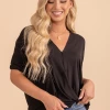Zenana Going Steady Short Sleeve Blouse