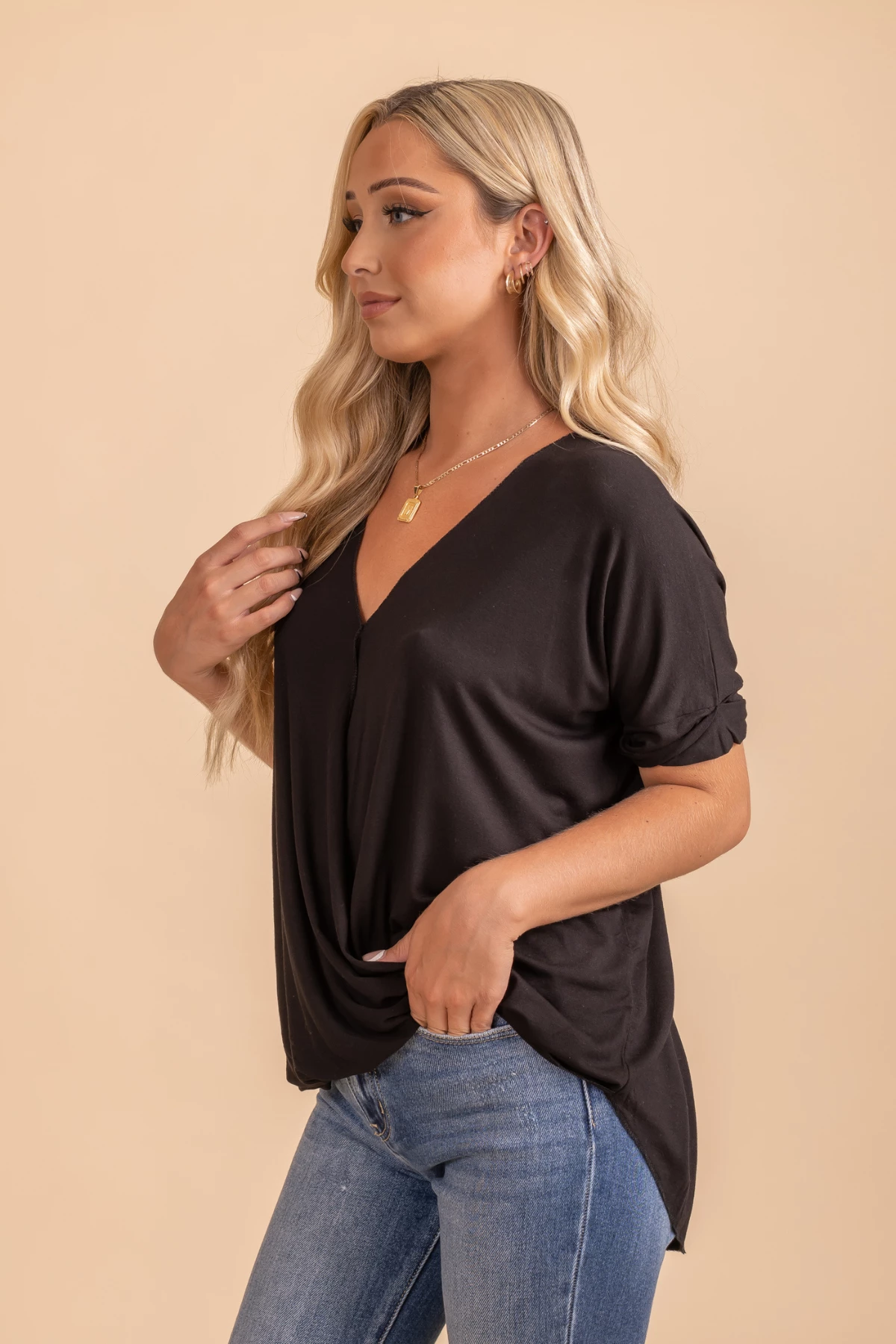 Zenana Going Steady Short Sleeve Blouse 4 Zenana Going Steady Short Sleeve Blouse - Image 4