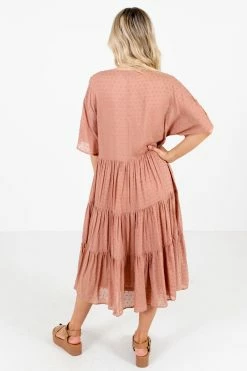 Polagram Gorgeous Girl Midi Dress -Bella Ella Sales Gorgeous Girl Mauve Dress Back 5000x