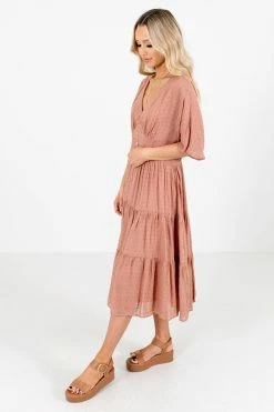 Polagram Gorgeous Girl Midi Dress -Bella Ella Sales Gorgeous Girl Mauve Dress Side 5000x