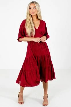 Polagram Gorgeous Girl Midi Dress -Bella Ella Sales Gorgeous Girl Red Dress Front2 5000x