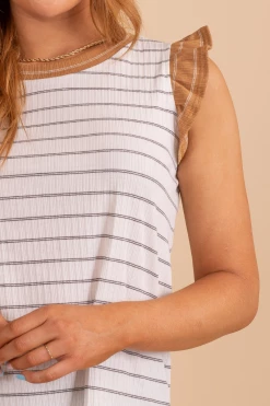 Ces Femme Happy Life Striped Top -Bella Ella Sales HappyLifeStripedTop Detail 5000x