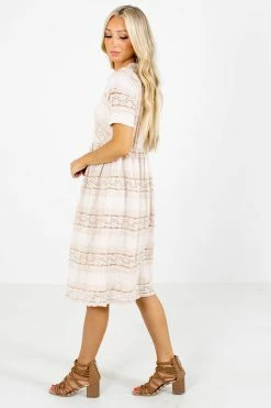 Polagram Have We Met Cream Knee-Length Dress -Bella Ella Sales Have We Met Cream Dress Side 5000x