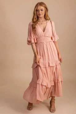 Flying Tomato Hello Lover Tiered Maxi Dress -Bella Ella Sales HelloLoverTieredMaxiDressFront 5000x