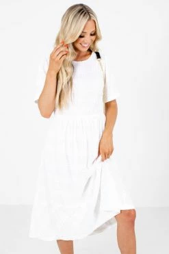 Hayden In My Dreams White Midi Dress -Bella Ella Sales In My Dreams White Dress Front 5000x