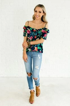 Bella Ella Boutique Island Dreaming Navy Cold Shoulder Top -Bella Ella Sales Island Dreaming Navy Off The Shoulder Top full 5000x