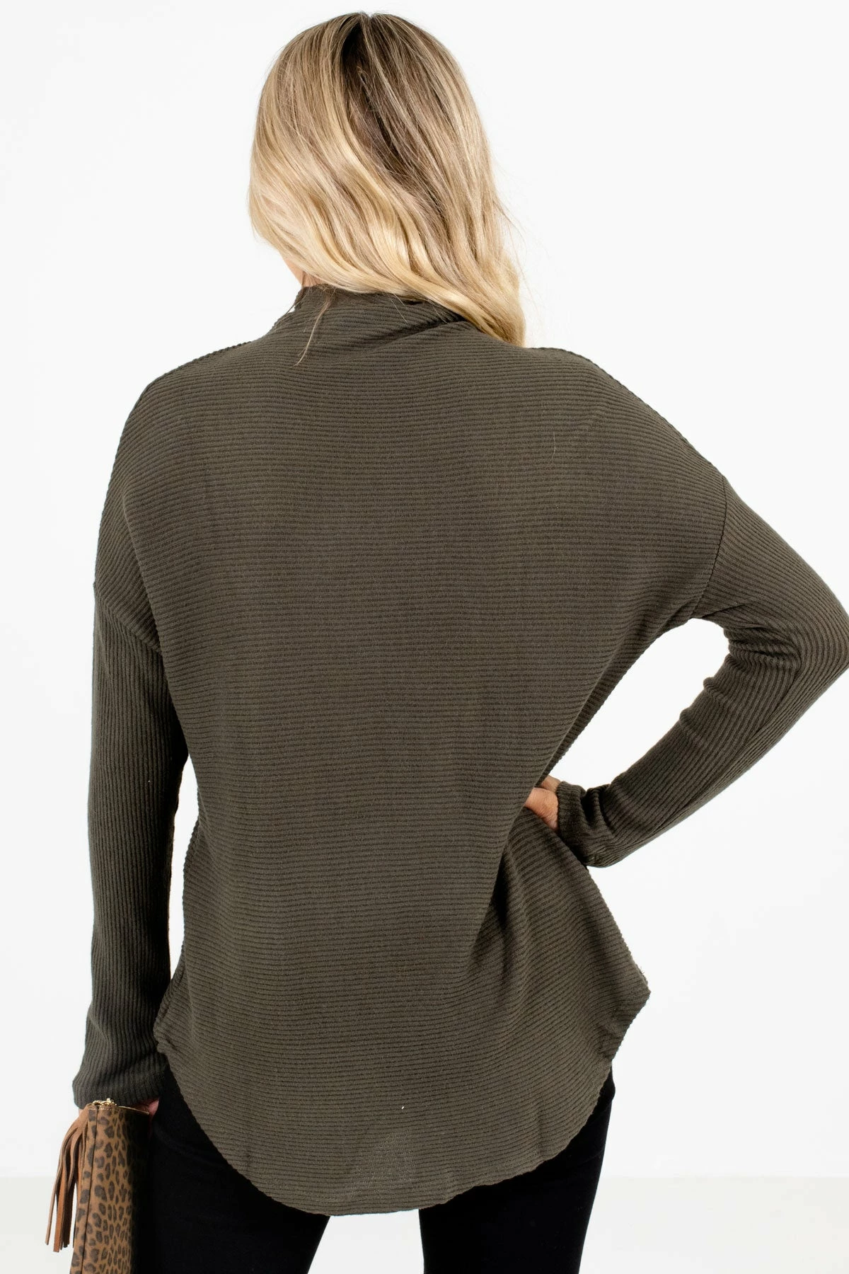 Bella Ella Boutique Just My Type Dark Olive Sweater 2 Bella Ella Boutique Just My Type Dark Olive Sweater - Image 2