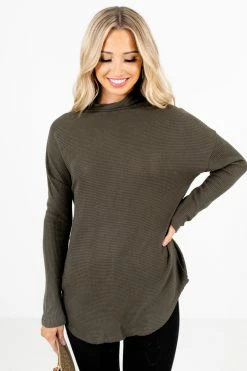 Bella Ella Boutique Just My Type Dark Olive Sweater