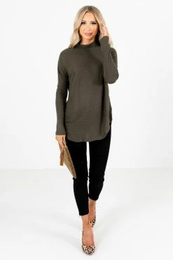 Bella Ella Boutique Just My Type Dark Olive Sweater 12 Bella Ella Boutique Just My Type Dark Olive Sweater -Bella Ella Sales Just My Type Olive Sweater Full Front2 5000x