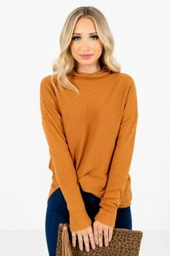 Bella Ella Boutique Just My Type Tawny Orange Sweater -Bella Ella Sales Just My Type Orange Sweater Front2 5000x