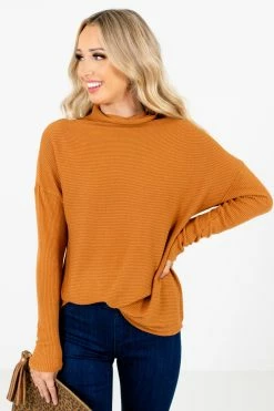 Bella Ella Boutique Just My Type Tawny Orange Sweater