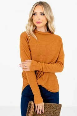 Bella Ella Boutique Just My Type Tawny Orange Sweater -Bella Ella Sales Just My Type Orange Sweater Front 5000x