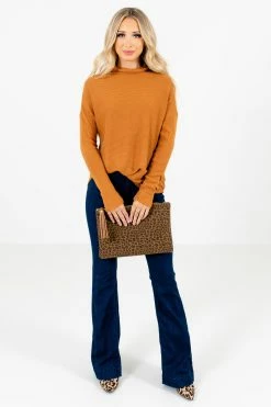 Bella Ella Boutique Just My Type Tawny Orange Sweater -Bella Ella Sales Just My Type Orange Sweater Full Front2 5000x