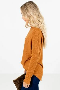 Bella Ella Boutique Just My Type Tawny Orange Sweater -Bella Ella Sales Just My Type Orange Sweater Side 5000x