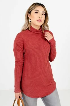 Bella Ella Boutique Just My Type Brick Red Sweater