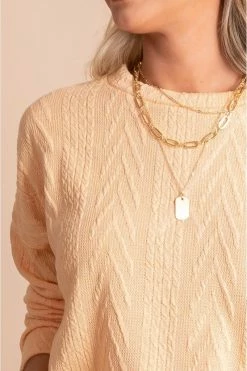 7th Ray Just For You Textured Pullover Sweater -Bella Ella Sales JustForYouTexturedPulloverSweaterhoneymustardcloseup 5000x