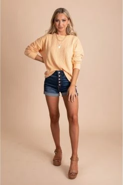 7th Ray Just For You Textured Pullover Sweater -Bella Ella Sales JustForYouTexturedPulloverSweaterhoneymustardfull 5000x