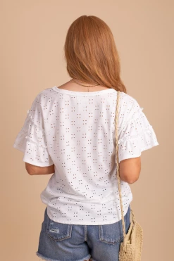 Bibi Just You & I Eyelet Top -Bella Ella Sales JustYou IEyeletTop WhiteBack 5000x