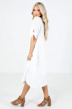 Sweet Claire Kiss Somebody White Midi Dress -Bella Ella Sales Kiss Somebody White Dress Side 5000x