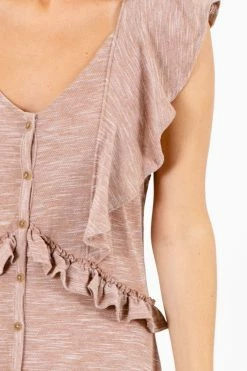 Wishlist Kiss You Goodnight Brown Maxi Dress -Bella Ella Sales Kiss You Goodnight Brown Dress Detail 5000x