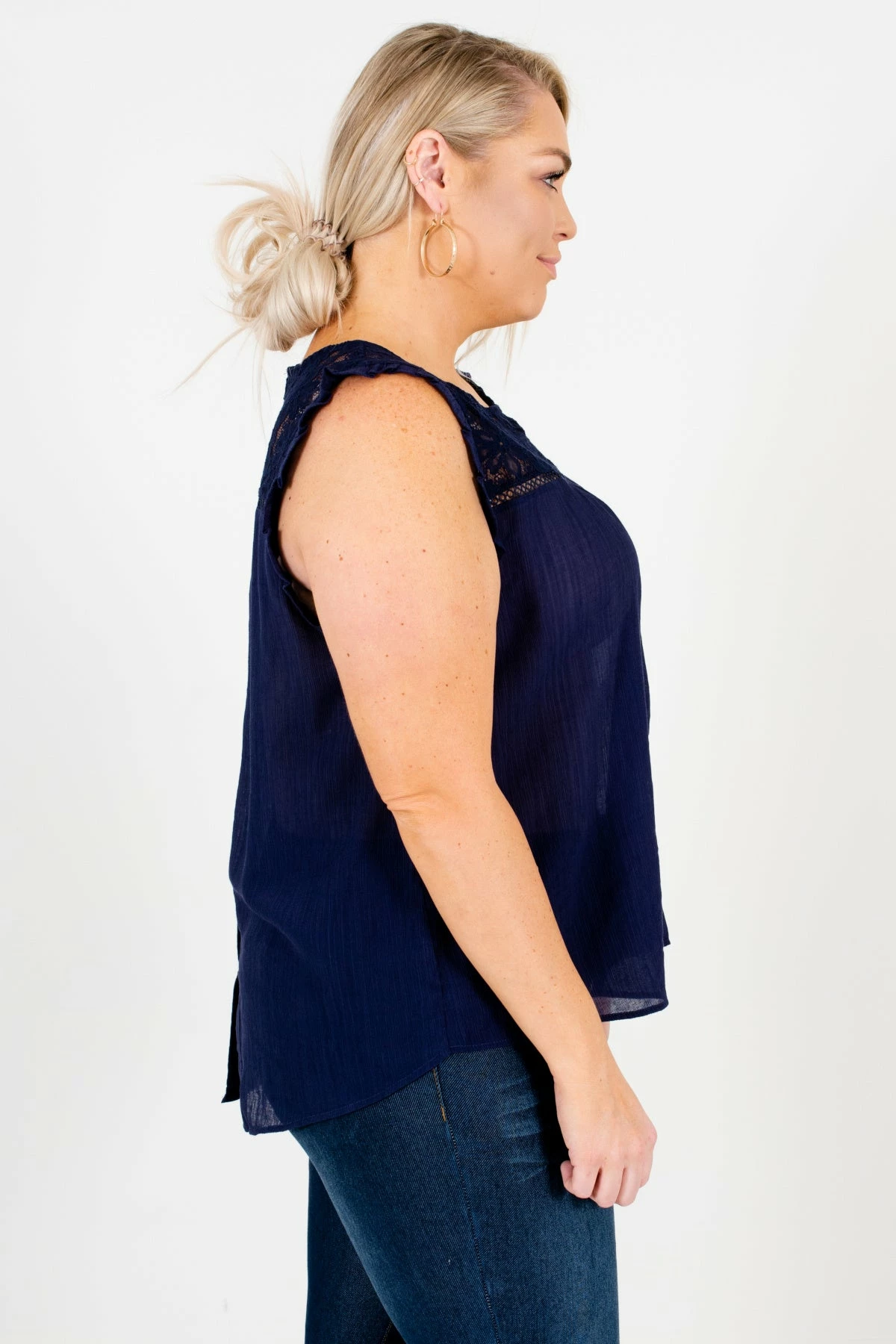 Bella Ella Boutique Laughter Is The Best Medicine Navy Lace Top 5 Bella Ella Boutique Laughter Is The Best Medicine Navy Lace Top - Image 5