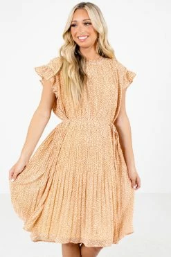 Tea N Rose Letters Of Love Orange Floral Knee-Length Dress -Bella Ella Sales Letters of Love Orange Dress Front 5000x