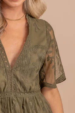 Bella Ella Boutique Light My Fire Olive Lace Mini Dress -Bella Ella Sales LightMyFireOliveProductDETAIL 5000x