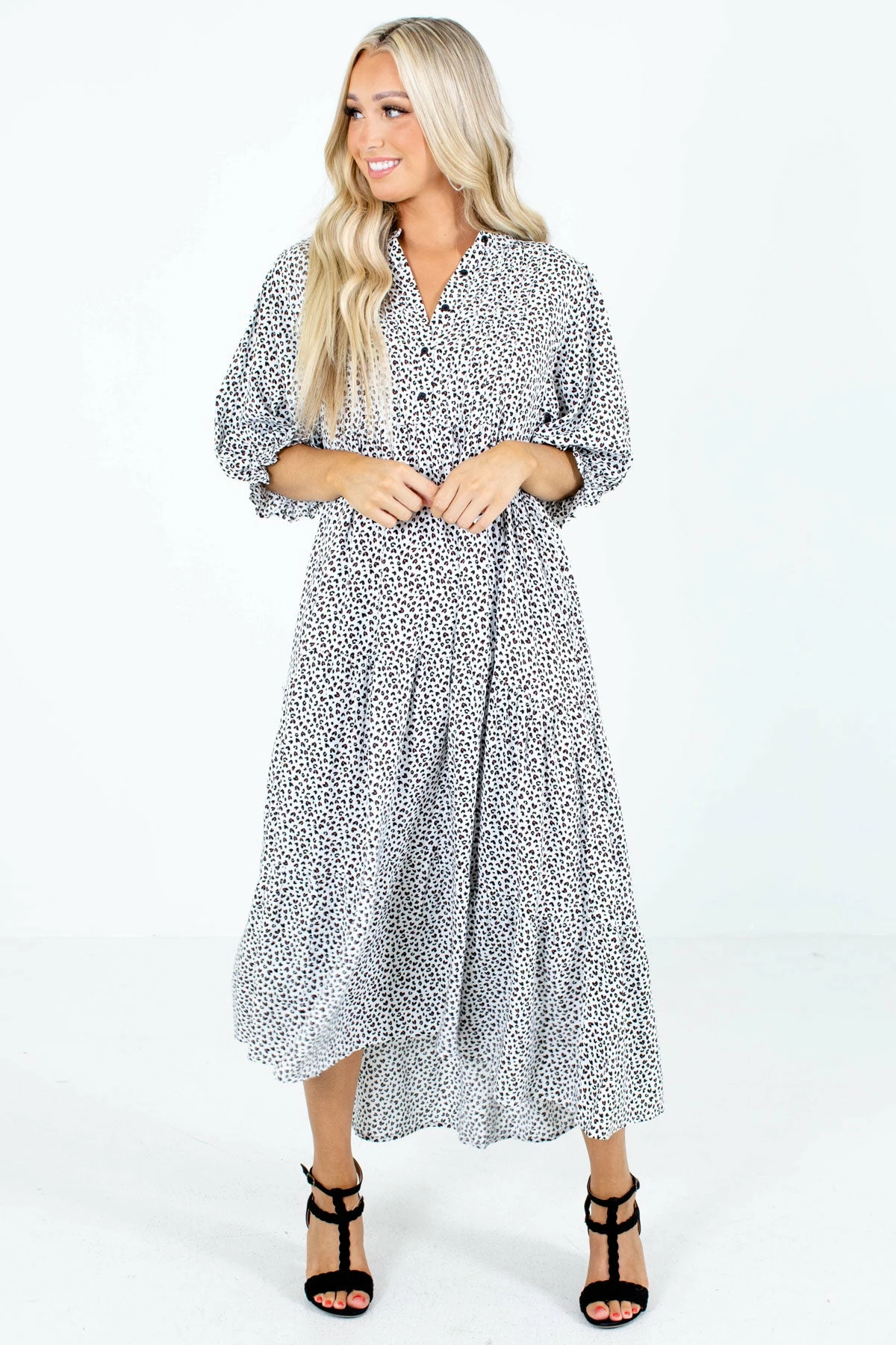 In Loom Living Wild White Patterned Maxi Dress 5 In Loom Living Wild White Patterned Maxi Dress - Image 5