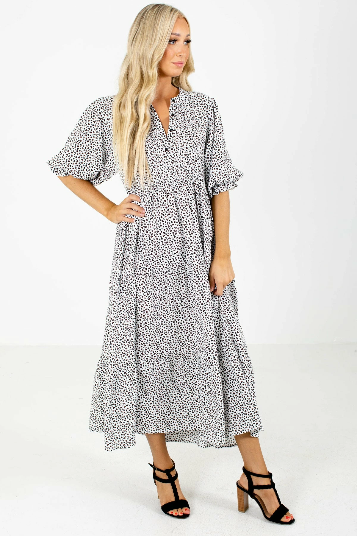 In Loom Living Wild White Patterned Maxi Dress 1 In Loom Living Wild White Patterned Maxi Dress