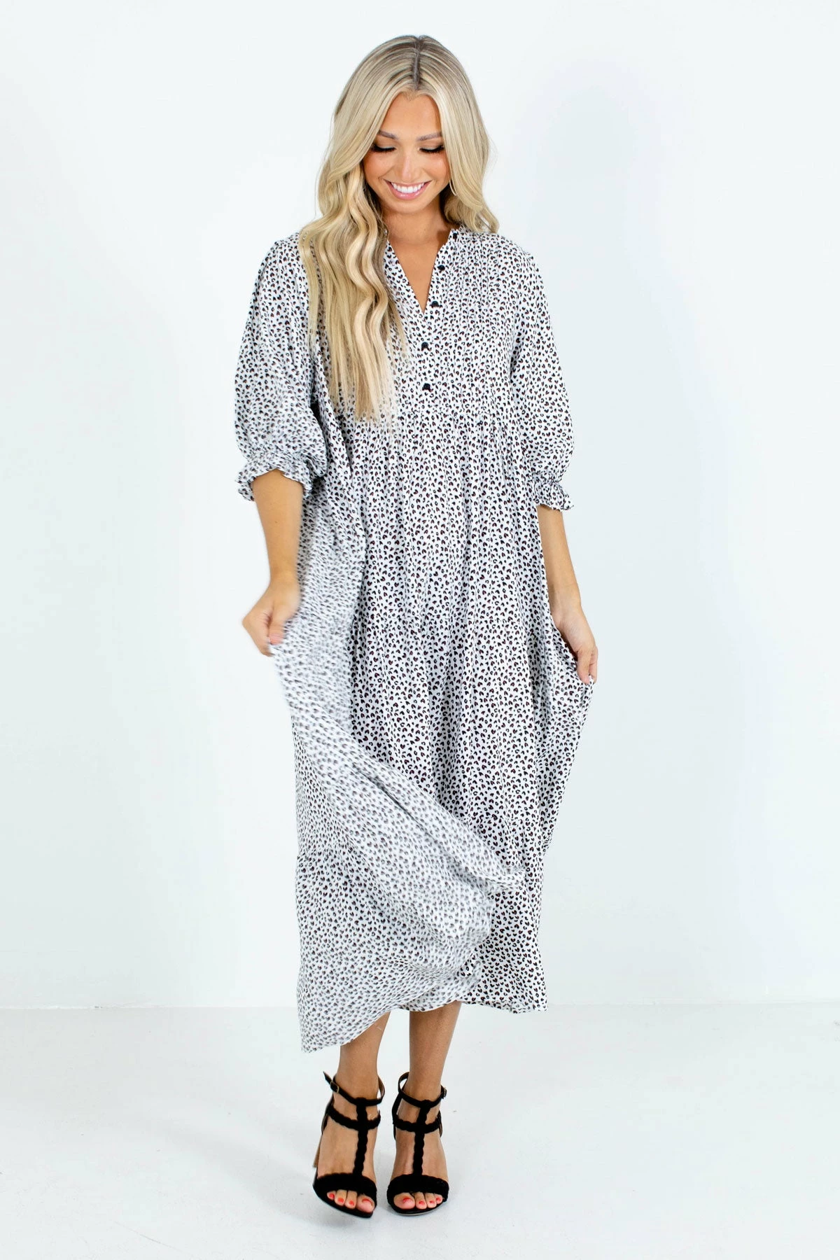 In Loom Living Wild White Patterned Maxi Dress 7 In Loom Living Wild White Patterned Maxi Dress - Image 7