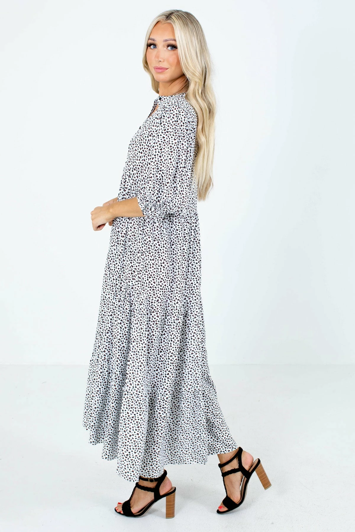 In Loom Living Wild White Patterned Maxi Dress 6 In Loom Living Wild White Patterned Maxi Dress - Image 6