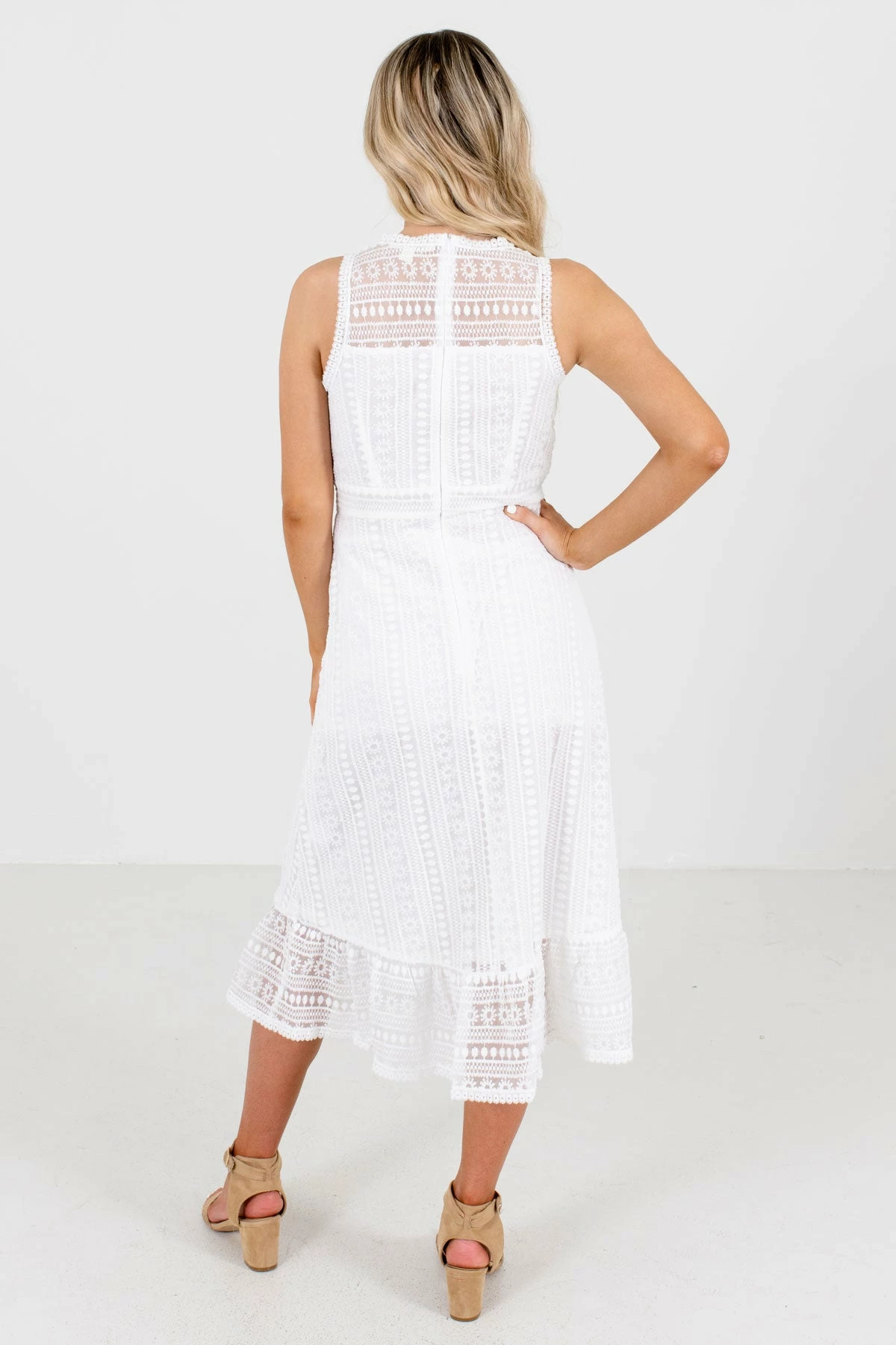 Bella Ella Boutique Long Awaited Love White Midi Dress 2 Bella Ella Boutique Long Awaited Love White Midi Dress - Image 2