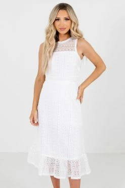Bella Ella Boutique Long Awaited Love White Midi Dress
