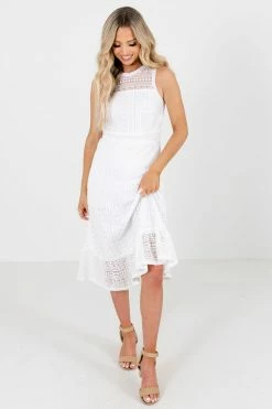 Bella Ella Boutique Long Awaited Love White Midi Dress 9 Bella Ella Boutique Long Awaited Love White Midi Dress -Bella Ella Sales Long Awaited Love White Dress Full Front 5000x